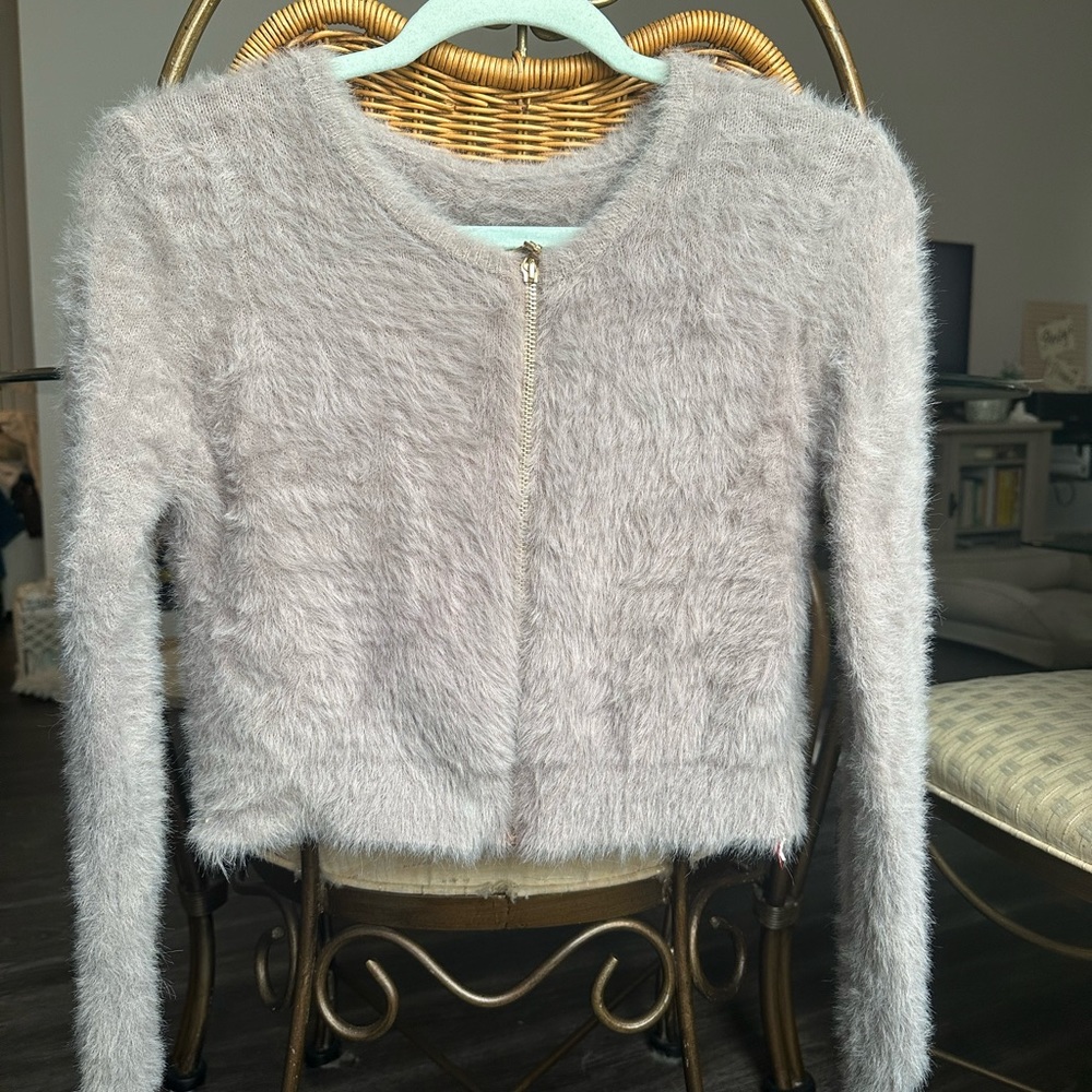 Cropped Soft & Fuzzy Cardigan